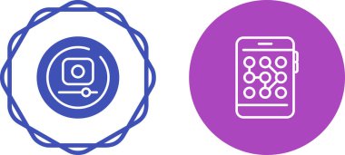 Akıllı telefonun yanında ekranın kilidini açan robot vakum simgesi