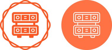 Beyaz arkaplanda izole edilmiş sunucu simgeleri, vektör illüstrasyonu 