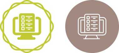 çizgi bilgisayar monitörü ekran simgesi izole vektörü