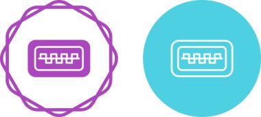 Beyaz arkaplan üzerindeki usb girdi simgeleri kümesi, vektör illüstrasyonu