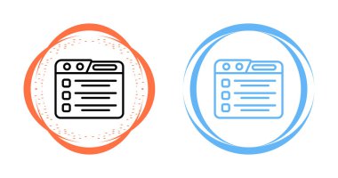 Beyaz ve mavi arkaplanda siyah ve beyaz dosya simgesi izole edildi. Kontrol listesi simgesi. İş konsepti. Rastgele dinamik şekiller. vektör