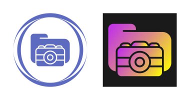 Beyaz arkaplanda izole edilmiş kamera simgeleri. Renkli ana hat sembolü. vektör illüstrasyonu