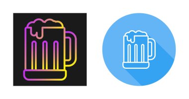 Bira bardağı ikonu. Bira bardağı tabelası. Beyaz arkaplanda izole edilmiş vektör 
