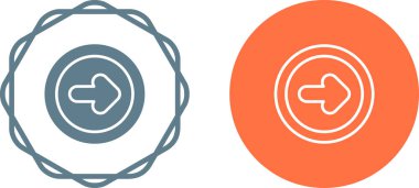 Beyaz arkaplanda ok simgesi. Ok yön bulma, ok imleci, çıkış ve tahliye işaretini gösteriyor. Ok doğru yönde.