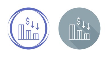 Finans grafik simgesi. İş çizelgesi. Beyaz arkaplanda grafik işareti