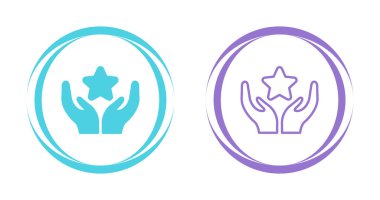 Şampiyon ödül ikonları hazır. El ele tutuşan yıldız, vektör illüstrasyonu