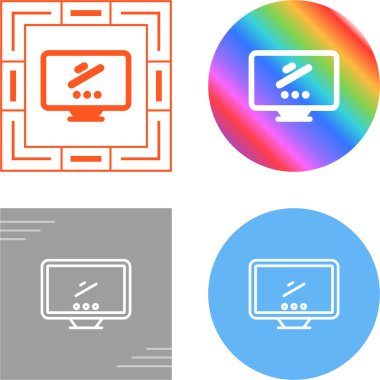 Bilgisayar İzleme Simgesi, Beyaz Arkaplanda İzole Edilmiş Gösterge İşareti, Vektör Resimleri 