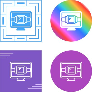 bilgisayar ekranı ikon vektör illüstrasyon tasarımı