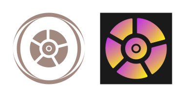  tekerlek disk simgesi beyaz arkaplanda izole edildi. 