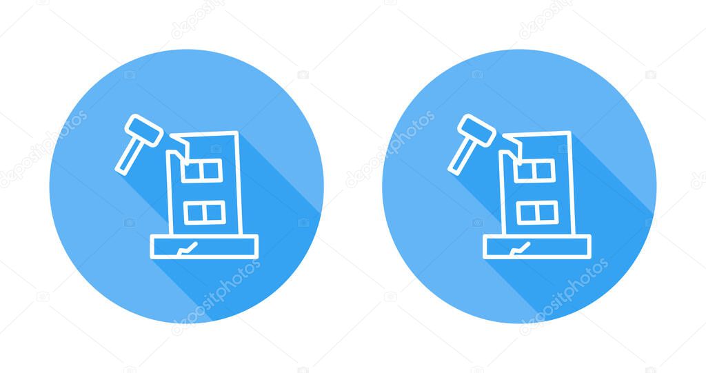 Building Dismantling Vector Icon. Demolition Sign. Isolated Symbol Illustration
