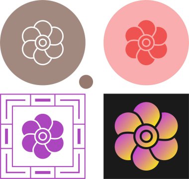 çiçek simgeleri ayarlandı, vektör illüstrasyon tasarım şablonu