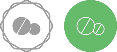 Düz stil haplar. İzole edilmiş arkaplanda tıbbi tabletler vektör illüstrasyonu. 