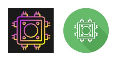 Cpu simgeleri ayarlandı, vektör illüstrasyonu   