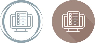 çizgi bilgisayar monitörü ekran simgesi izole vektörü