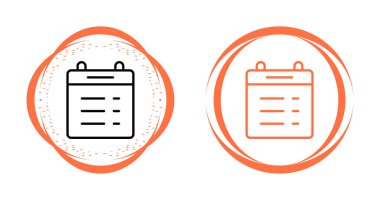 Satır takvimi simgesi beyaz arkaplanda izole edildi. Olay hatırlatma sembolü. Simgeleri renklendirin. Vektör