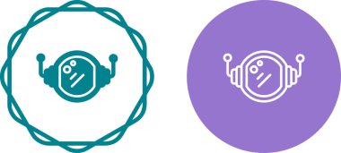 Dairesel çerçeveler içinde robot yüz simgeleri