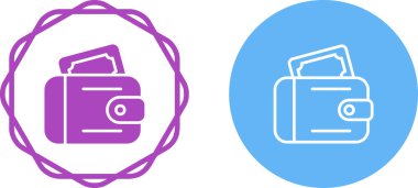 cüzdan web simgeleri vektör illüstrasyonu