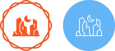 mountain and moon icon sign vector illustration 