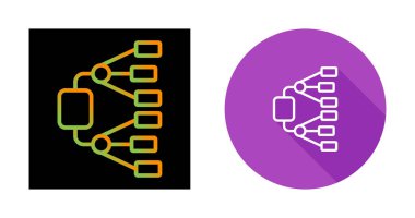 Ağ diyagramı simgeleri tasarımı, vektör illüstrasyonu
