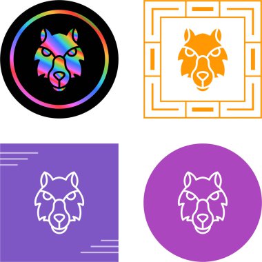 Hayvan kurt ikonları, vektör illüstrasyonu