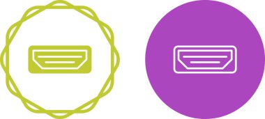 Hdmi Port Hattı Simge Vektörü. Hdmi Liman İşareti. İzole Bağlantı Sembolü 