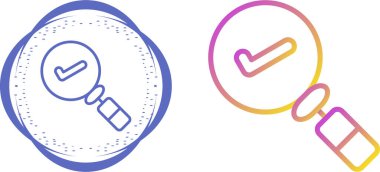 Büyütme cam kontrol işareti ağ vektör illüstrasyonuName