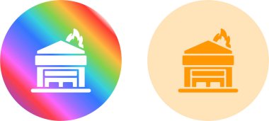 Yanan ev simgesi, yangın güvenliğini ya da alarmları gösterir.