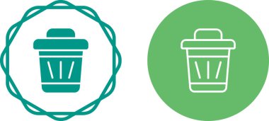 Çöp kutusu simgesi setinin vektör illüstrasyonu 