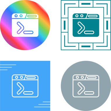 Komut simgeleri ayarlandı, vektör illüstrasyonu