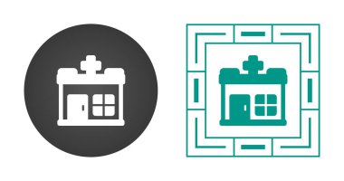 Hastane simgesi vektör çizimi 