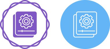 Dişli sembolü tasarımı içeren el kitabı simgesi