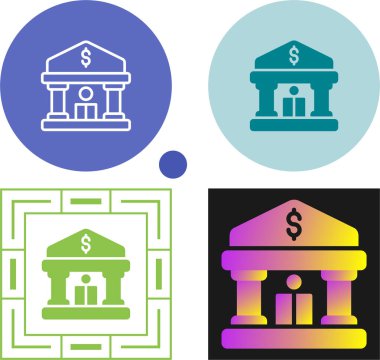 Banka binası vektör simgesi