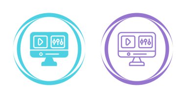 Bilgisayar İzleme Simgesi, Beyaz Arkaplanda İzole Edilmiş Gösterge İşareti, Vektör Resimleri 