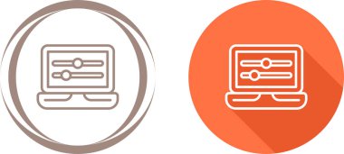 Çemberlerin içinde kontrol kaydıracı gösteren dizüstü simgesi