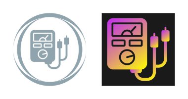Beyaz arkaplanda kabloları olan dijital çokölçer  