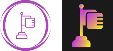 Sallanan bayrak simgeleri ayarlandı, vektör illüstrasyonu