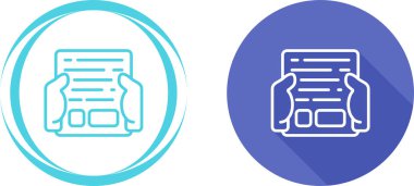 ellerdeki belge web simgesi vektör illüstrasyonu