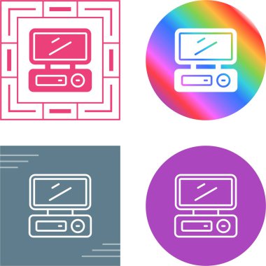 Bilgisayar simgesi. Beyaz arkaplanda vektör illüstrasyonu 