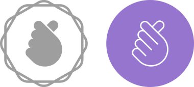 El yapımı Mini Kalp Sembol Simgesi. Mini Parmak Kalp Çizgisi Simgesi. Love Icon Vektör İllüstrasyonuyla El