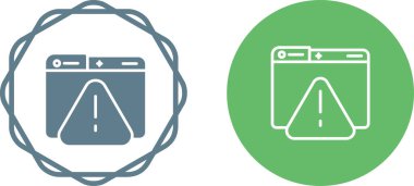 Web sitesi uyarı simgesi, vektör resmi beyaz arkaplanda izole edildi 