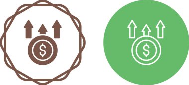 Dolar büyüme ikonu. vektör illüstrasyonu