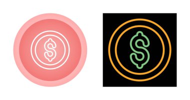 Dolar simgeleri ayarlandı, vektör çizimi