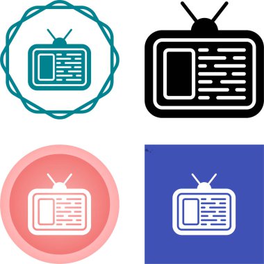 retro tv web simgesi vektör illüstrasyonu