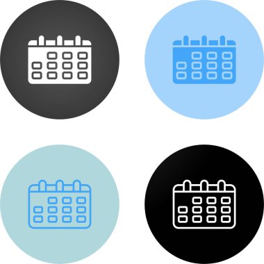 Takvim Simgeleri Beyaz Arkaplanda İzole Edildi