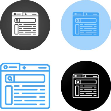 Web sayfası ikon vektör illüstrasyonu