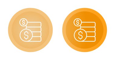 Dolar sikkeleri yığın simgeleri, vektör illüstrasyonu 