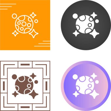 Ay ve yıldız simgeleri belirlendi, vektör illüstrasyonu