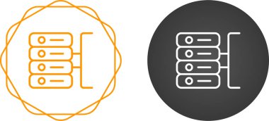 Sunucu simgeleri ayarlandı, vektör illüstrasyonu