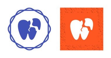 Kırık diş ağı ikonu vektör illüstrasyonu