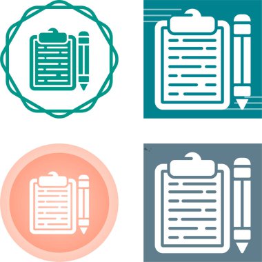 Kalem simgelerine sahip kontrol listesi, vektör illüstrasyonu 